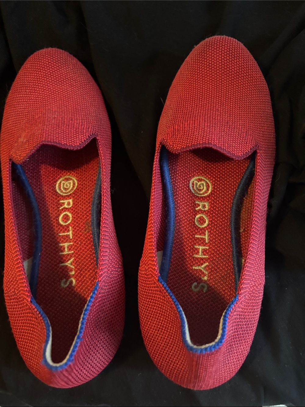 Rothy's Red Knit Slip-On Flats